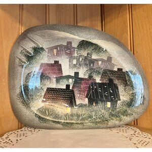 Vintage Sascha Brastoff Mid Century Curved Bowl Ashtray Grey Rooftops